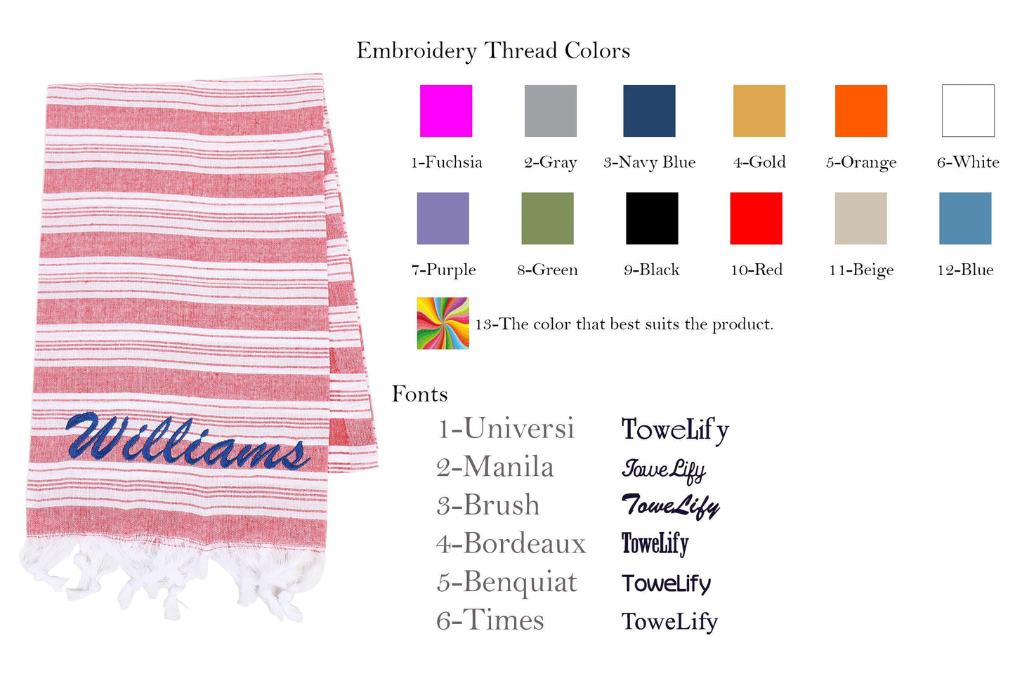 Personalized Turkish Beach Towel: Handwoven Cotton Peshtemal, Wedding Favor