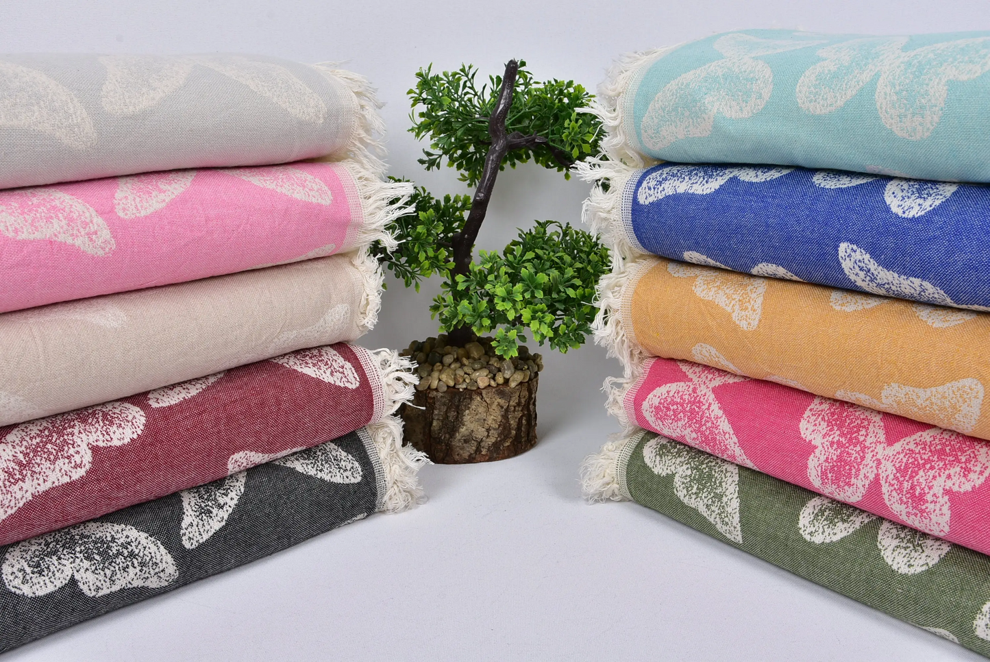 Turkish Blanket Home Decor Throw Butterfly Patterned Animal Print, 79x95 Inches