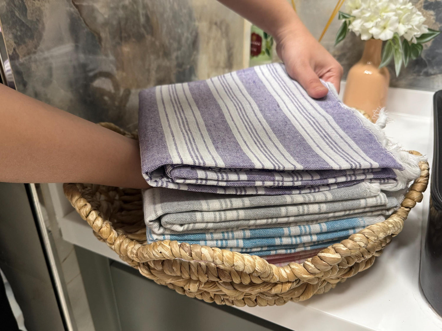 Personalized Turkish Beach Towel: Handwoven Cotton Peshtemal, Wedding Favor