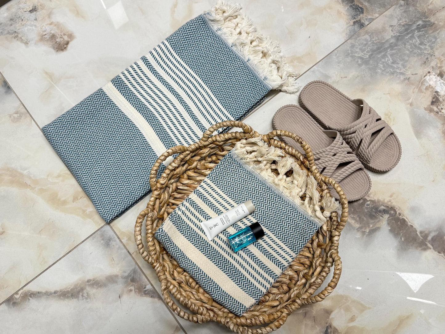 Personalized Turkish Beach Towel: Handwoven Cotton Peshtemal, Custom Embroidery