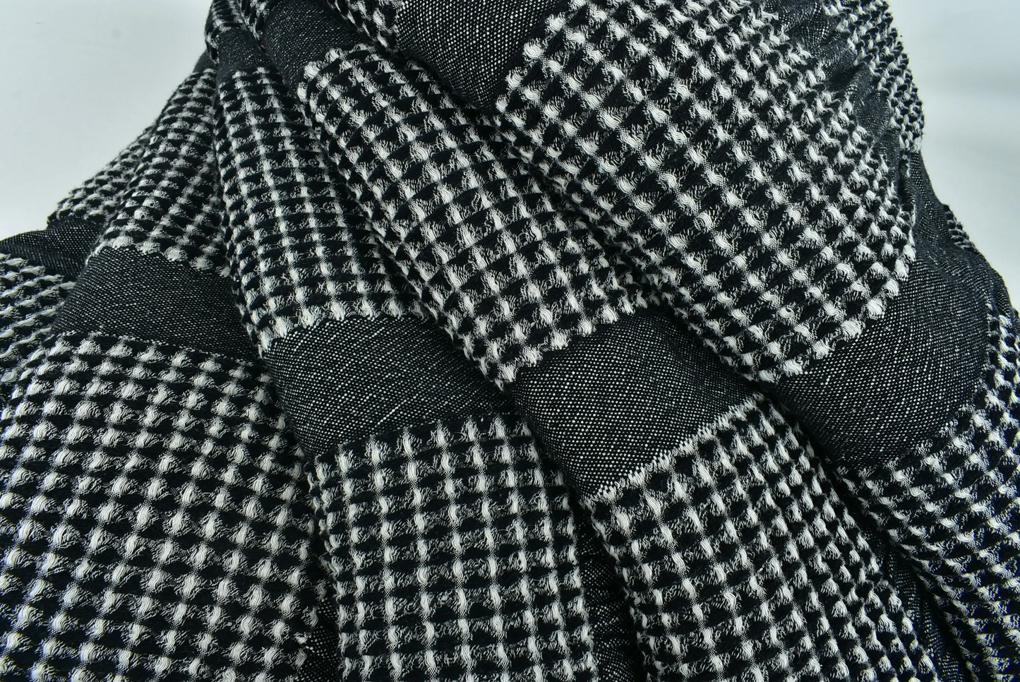 Bedcover Turkish Bedspread Black Throw Waffle Blanket, 79x83 Inches