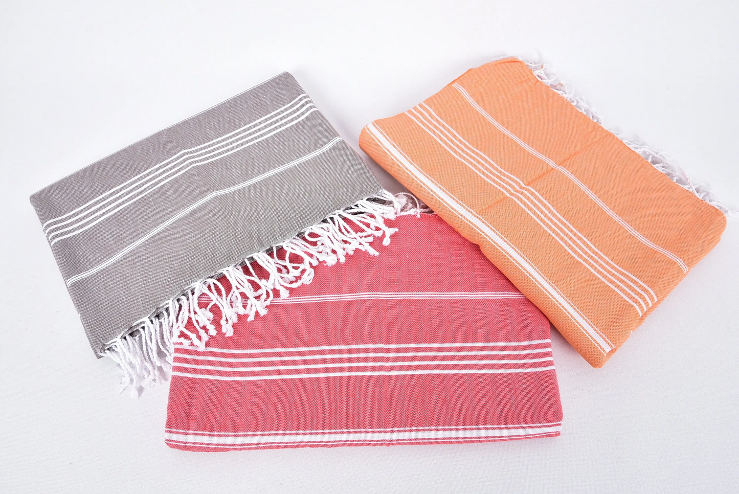 Winter Blanket Turkish Cotton Beige Striped, 63x87 Inches