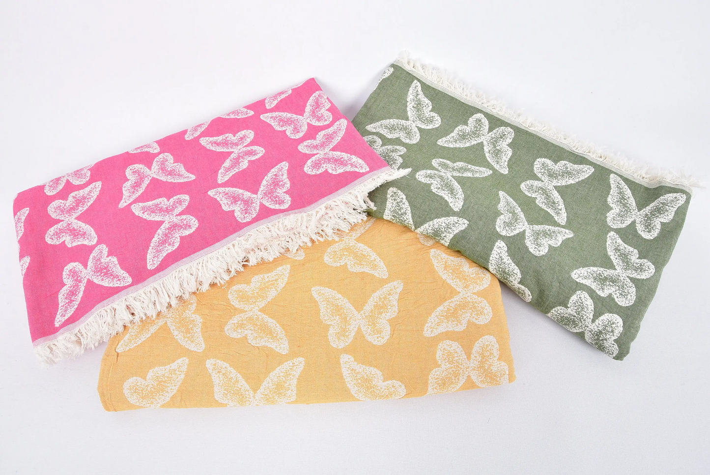 Turkish Blanket Home Decor Throw Butterfly Patterned Animal Print, 79x95 Inches