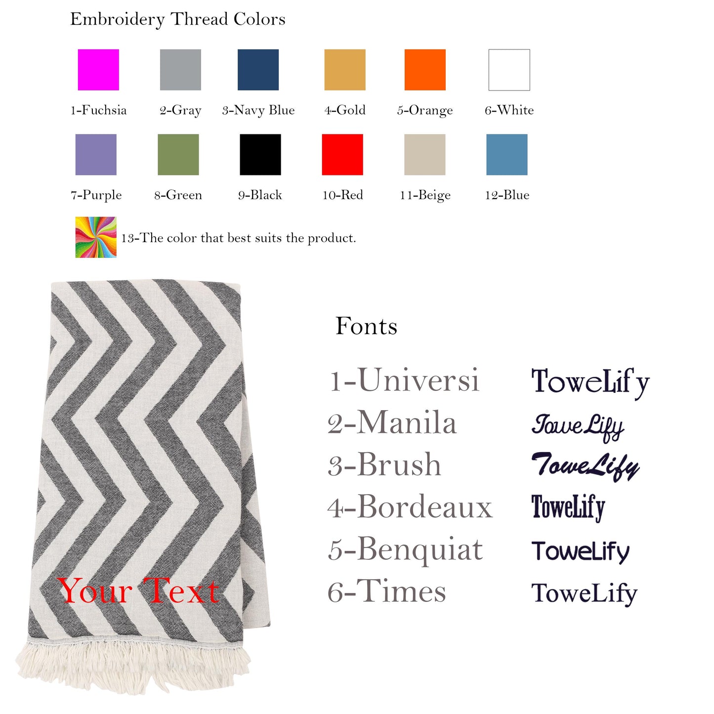 Handwoven Turkish Peshtemal Towel – 100% Cotton, Personalized Gift
