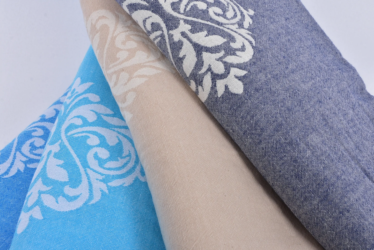 Turkish Blanket Large Towel Beige Cotton, 63x87 Inches