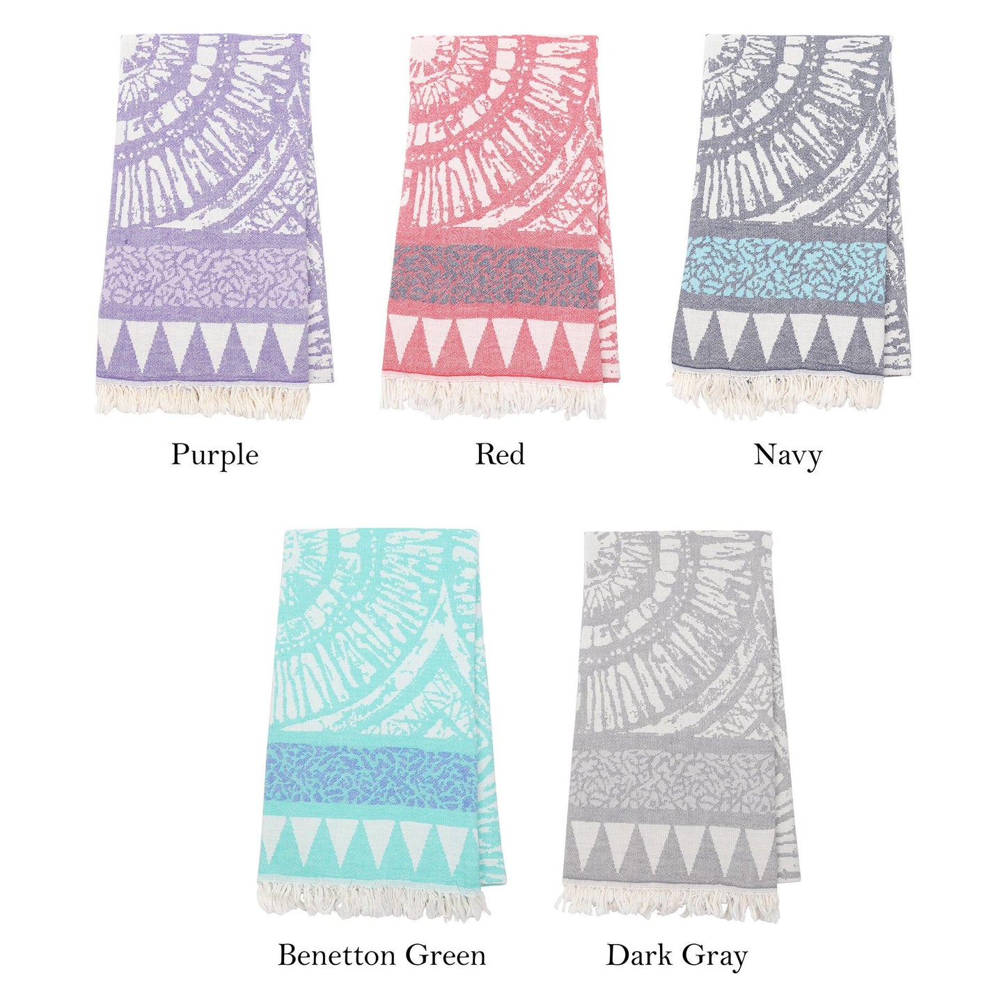 Embroidered Mandala Turkish Towel: Boho Beach Hammam Towel