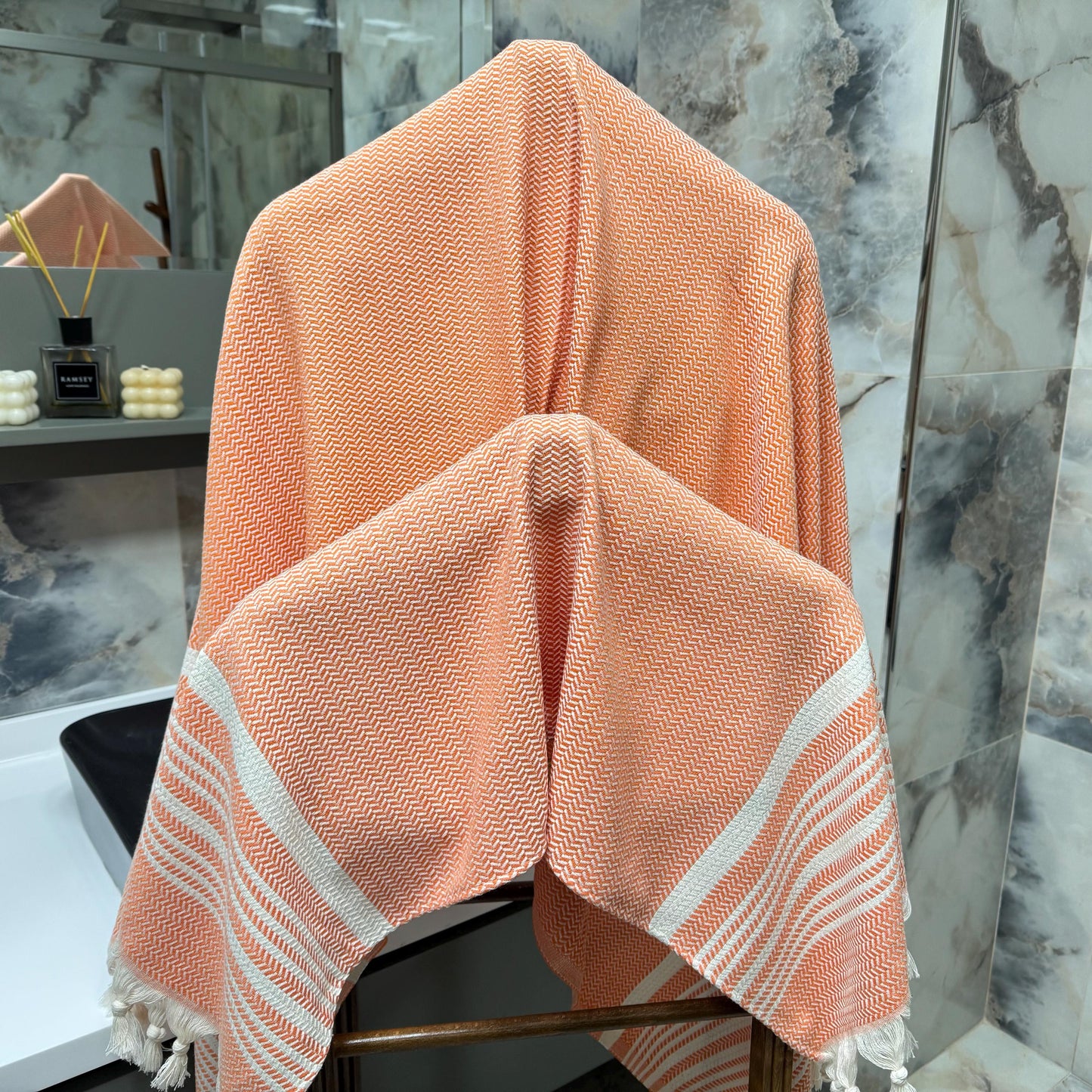 Personalized Turkish Beach Towel: Handwoven Cotton Peshtemal, Custom Embroidery