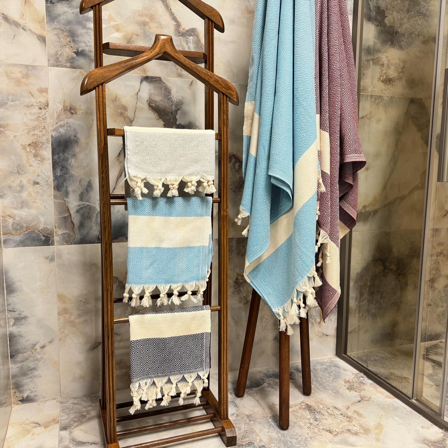 Personalized Turkish Beach Towel: Embroidered Cotton Peshtemal