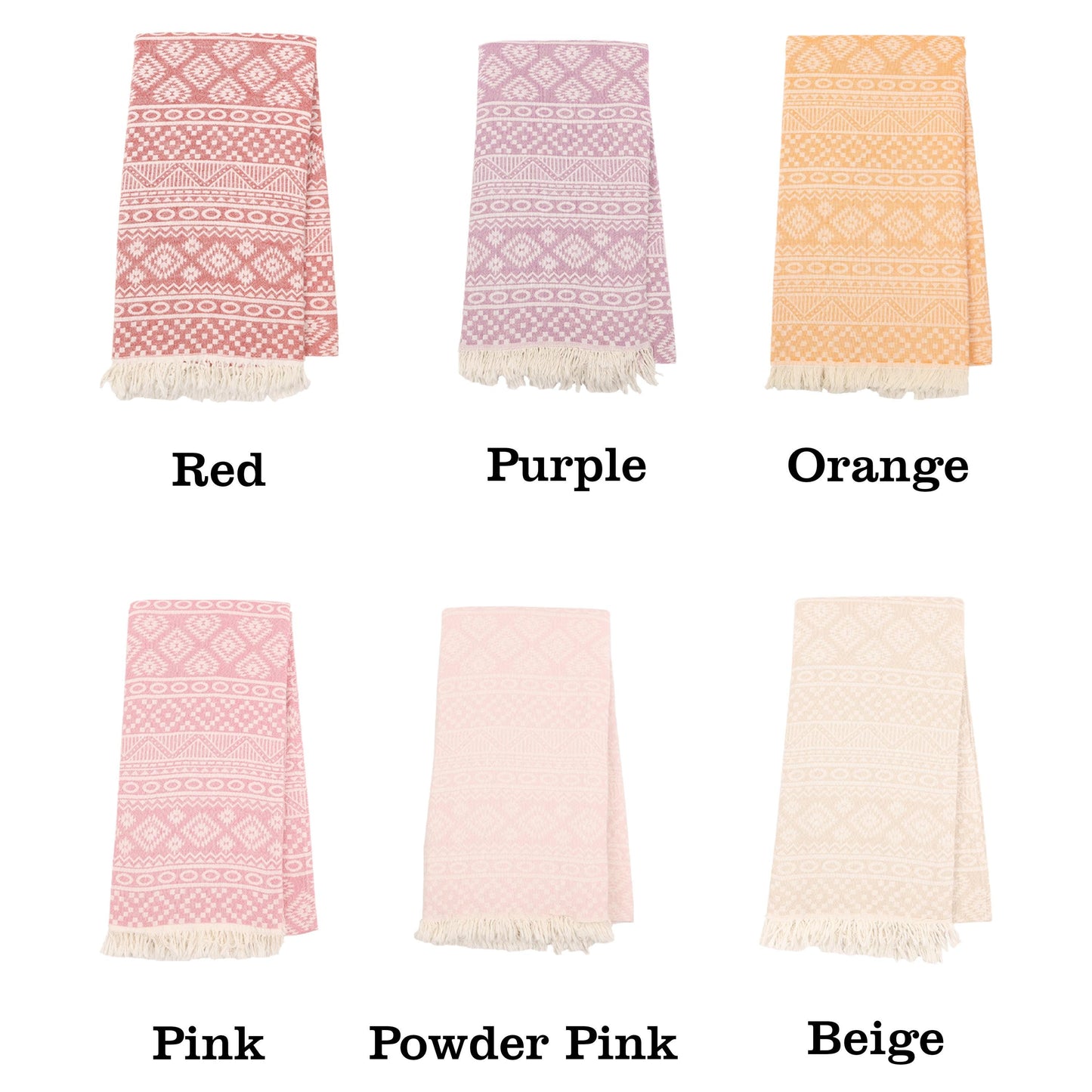 Embroidered Turkish Cotton Beach Towel: Personalized Hammam Gift