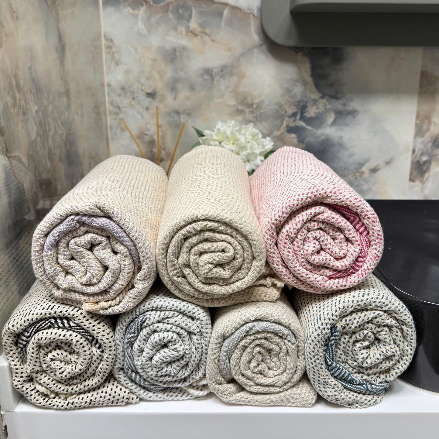 Personalized Turkish Peshtemal Towel: Handwoven Cotton Beach Towel Gift