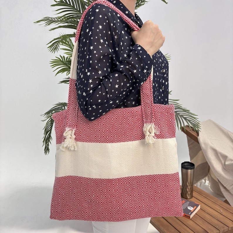 Bordeaux Sand Convertible Turkish Towel Beach Bag