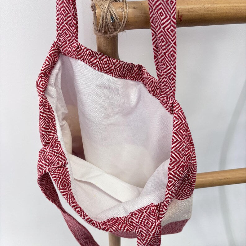 Pomegranate Coast Convertible Turkish Towel Beach Bag
