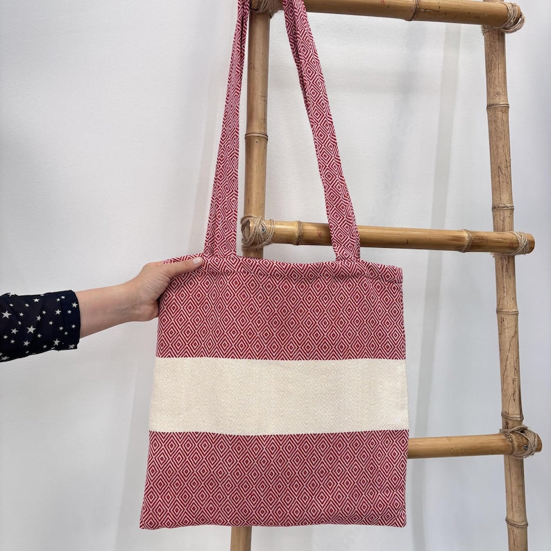 Pomegranate Coast Convertible Turkish Towel Beach Bag