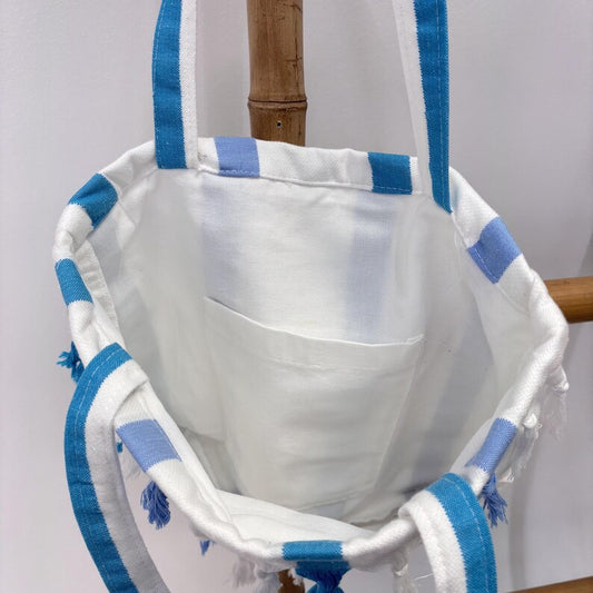 Azure Marina Convertible Turkish Towel Beach Bag