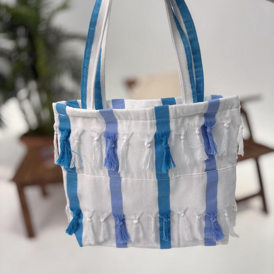 Azure Marina Convertible Turkish Towel Beach Bag
