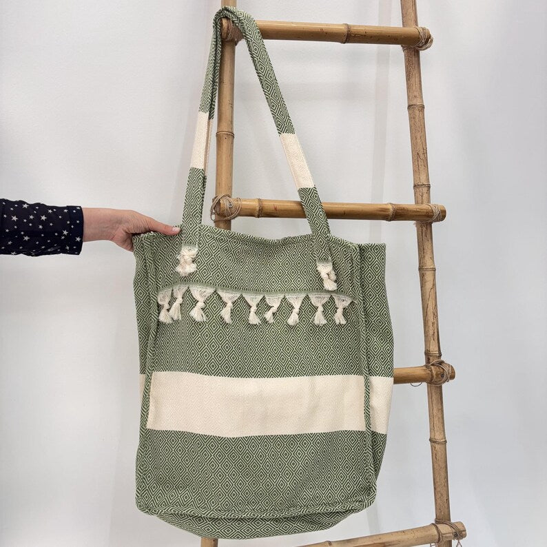 Olive Grove Convertible Turkish Towel Beach Bag
