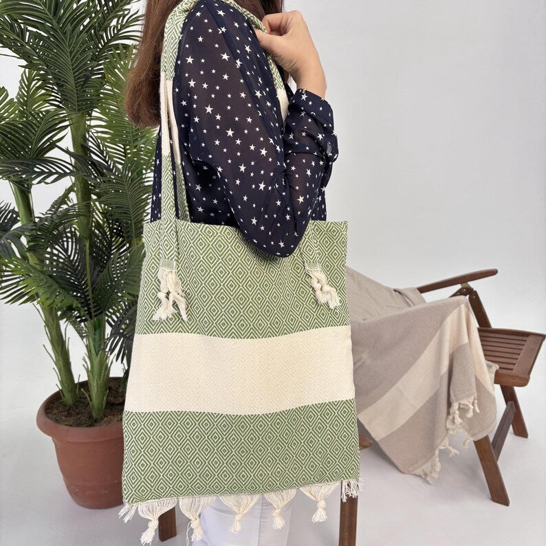 Sage Horizon Convertible Turkish Towel Beach Bag