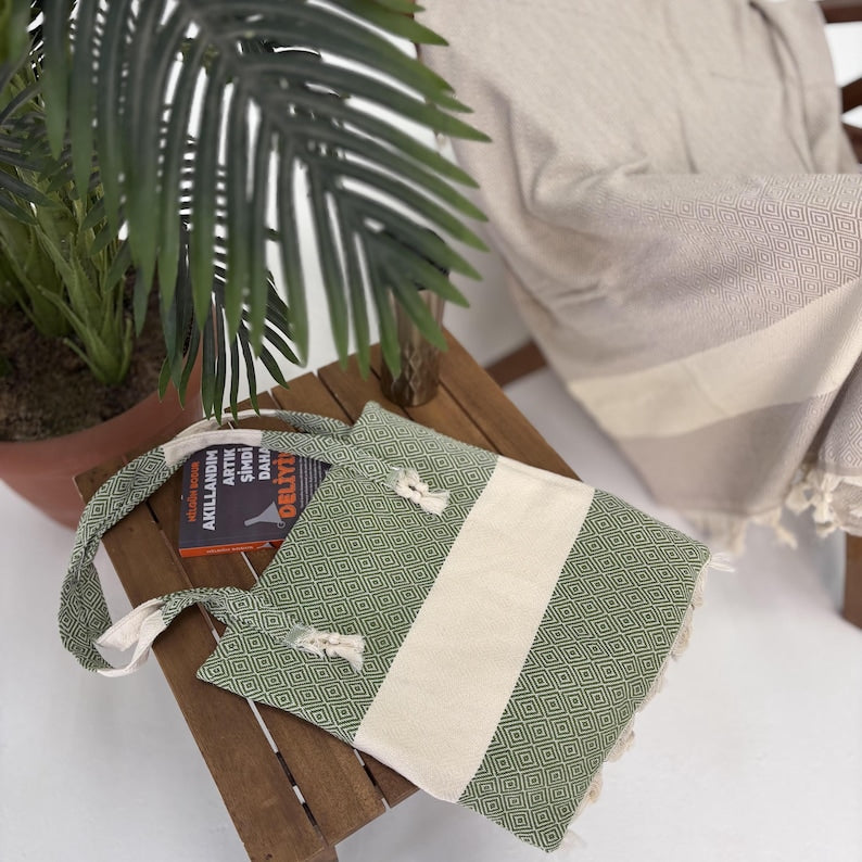 Sage Horizon Convertible Turkish Towel Beach Bag