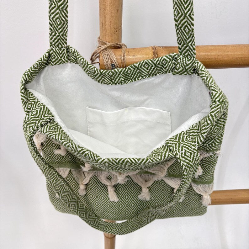 Ephesus Olive Convertible Turkish Towel Beach Bag