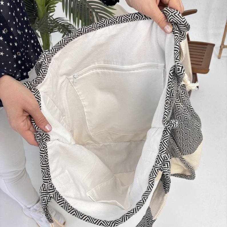Smoky Shore Convertible Turkish Towel Beach Bag