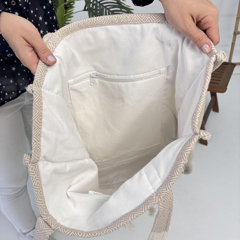 Linen Cove Convertible Turkish Towel Beach Bag
