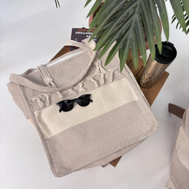 Pebble Bay Convertible Turkish Towel Beach Bag