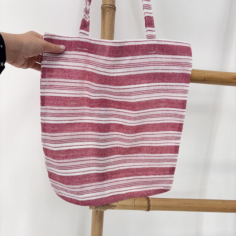Pera Stripe Convertible Turkish Towel Beach Bag