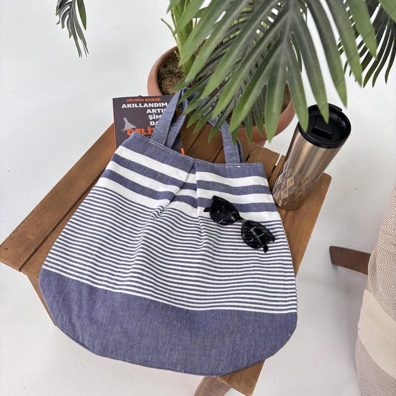 Naxos Tide Convertible Turkish Towel Beach Bag