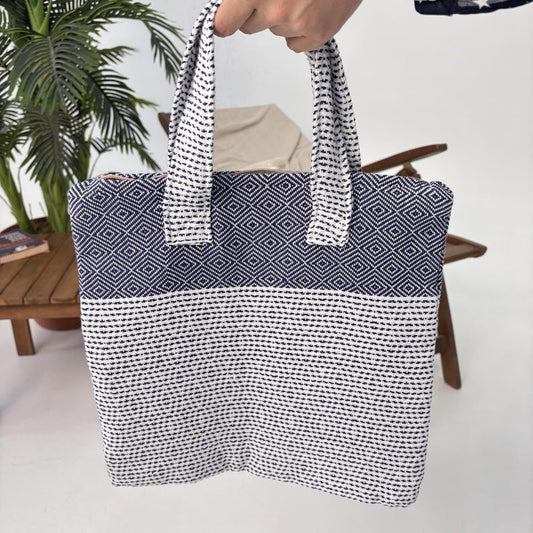 Bosphorus Grid Convertible Turkish Towel Beach Bag