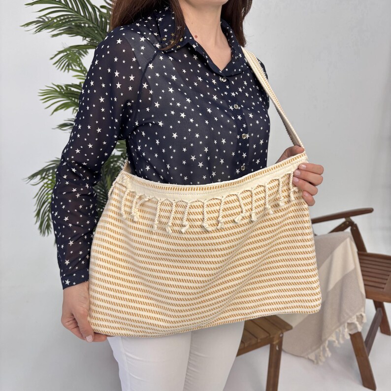 Golden Dune Convertible Turkish Towel Beach Bag