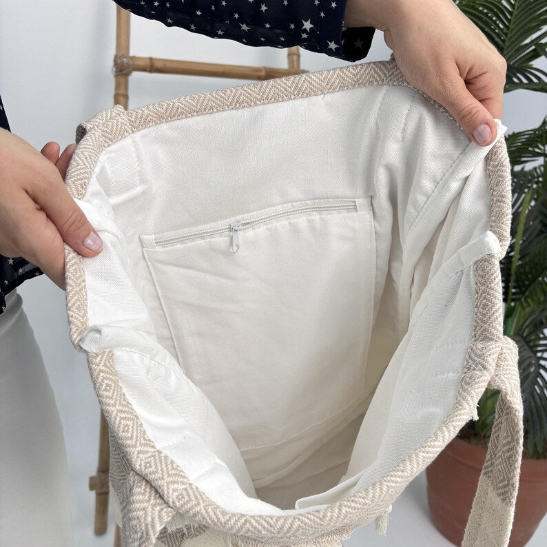 Linen Cove Convertible Turkish Towel Beach Bag