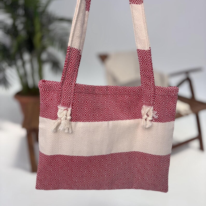 Bordeaux Sand Convertible Turkish Towel Beach Bag