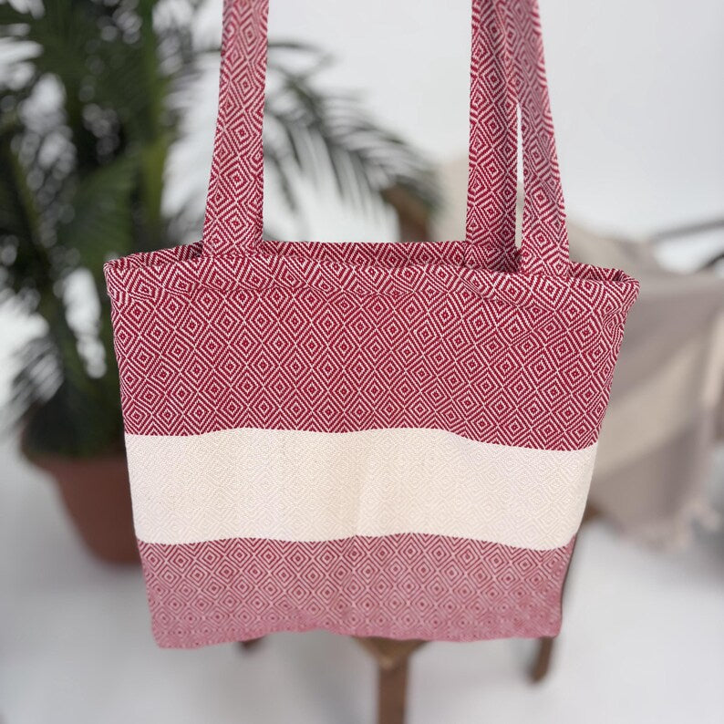 Pomegranate Coast Convertible Turkish Towel Beach Bag