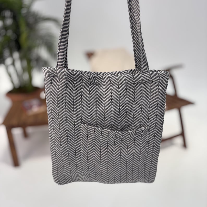 Monochrome Wave Convertible Turkish Towel Beach Bag