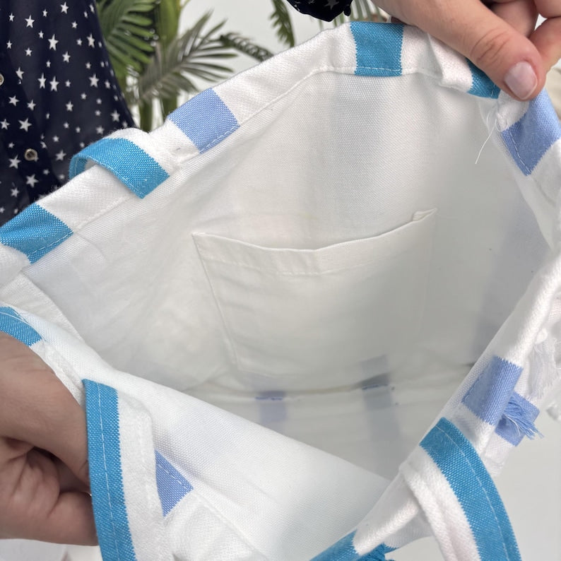 Azure Marina Convertible Turkish Towel Beach Bag