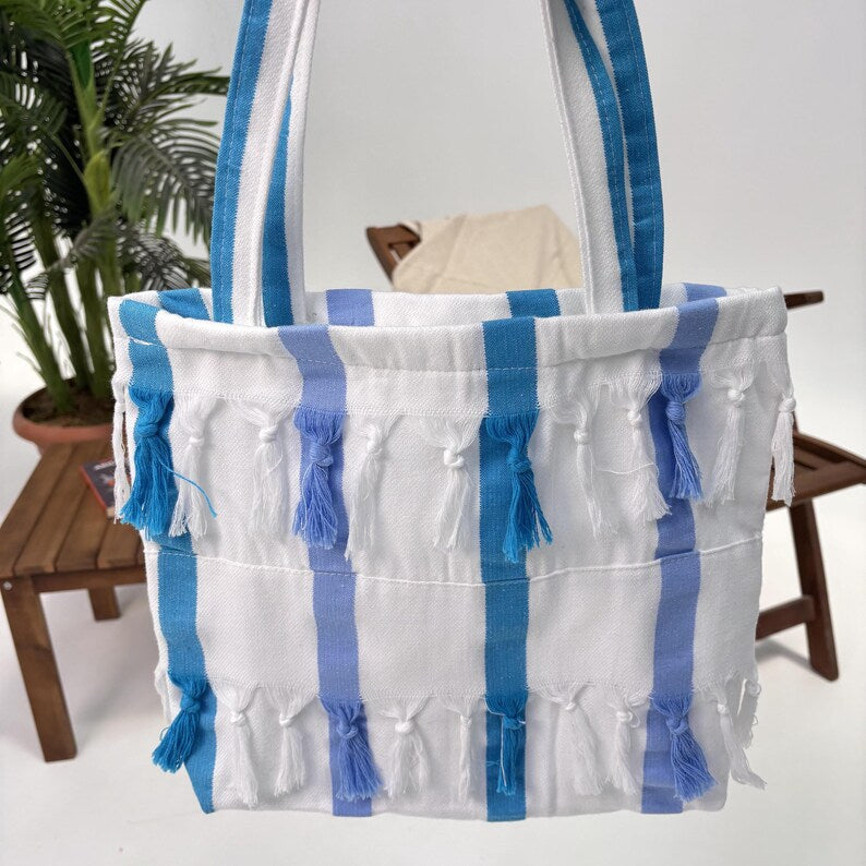 Azure Marina Convertible Turkish Towel Beach Bag