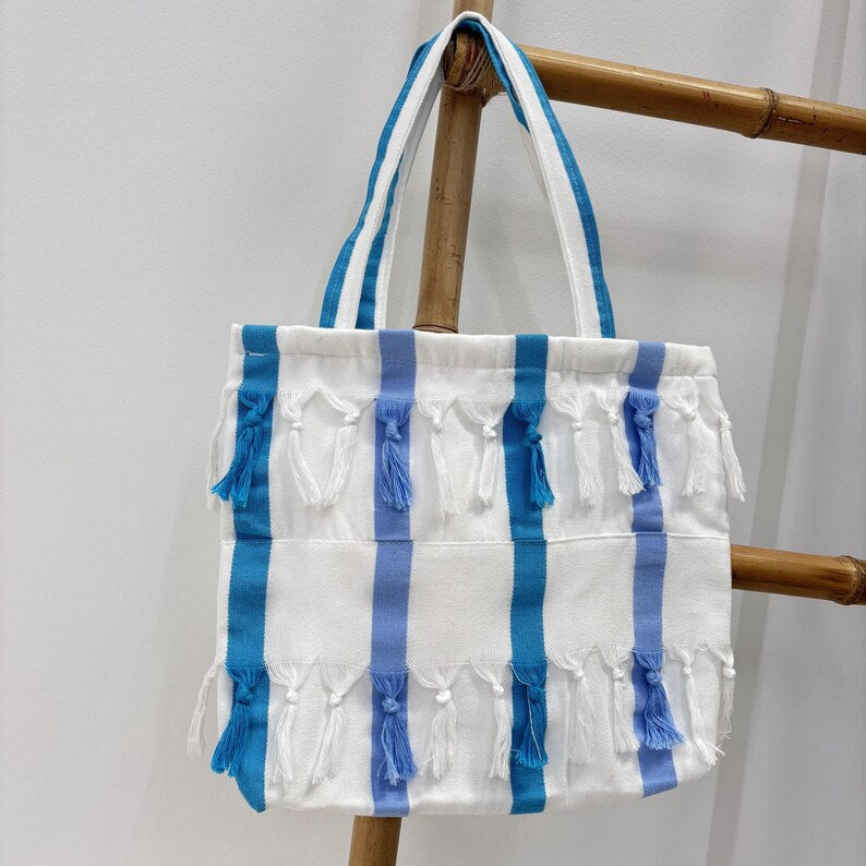 Azure Marina Convertible Turkish Towel Beach Bag