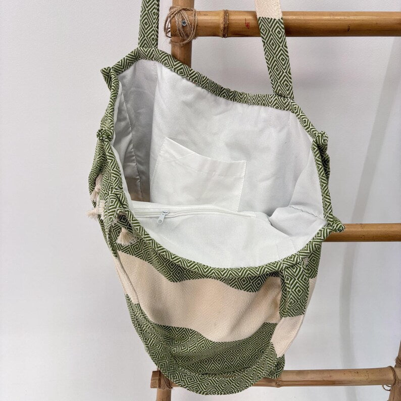 Olive Grove Convertible Turkish Towel Beach Bag