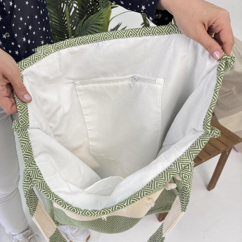 Olive Grove Convertible Turkish Towel Beach Bag