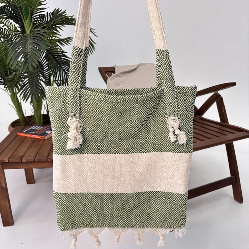 Sage Horizon Convertible Turkish Towel Beach Bag