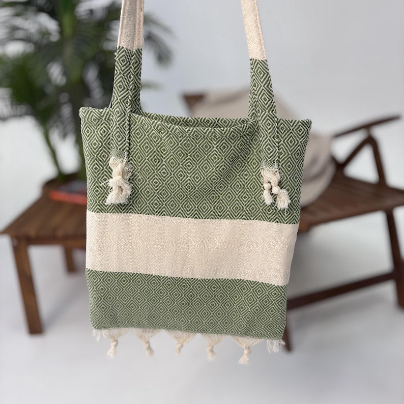 Sage Horizon Convertible Turkish Towel Beach Bag