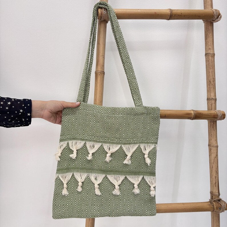 Ephesus Olive Convertible Turkish Towel Beach Bag