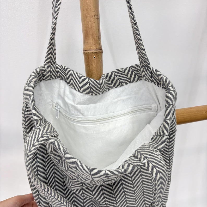 Mosaic Noir Convertible Turkish Towel Beach Bag