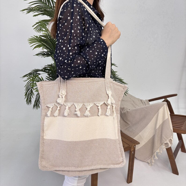 Pebble Bay Convertible Turkish Towel Beach Bag