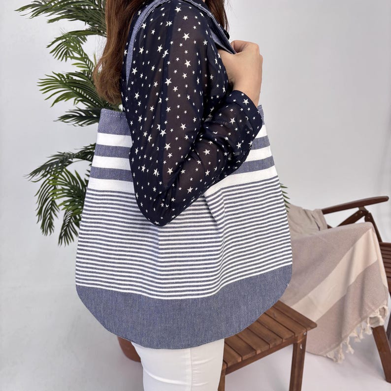 Naxos Tide Convertible Turkish Towel Beach Bag