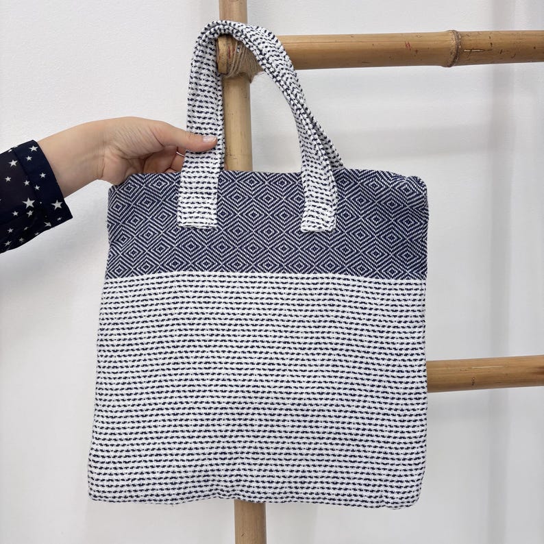 Bosphorus Grid Convertible Turkish Towel Beach Bag