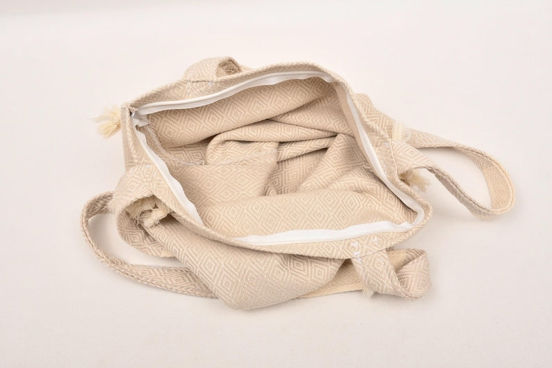 Ivory Dune Convertible Turkish Towel Beach Bag