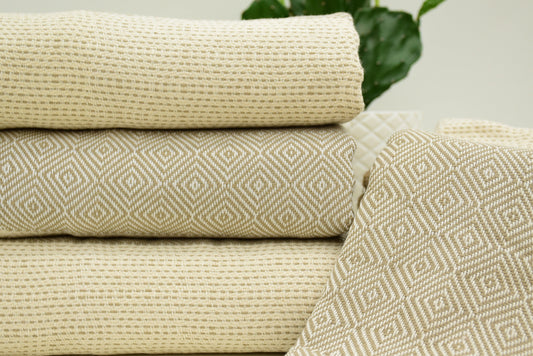 Blanket,Turkish Blanket,Throw, Beige Diamond Blankets Bed Cover Organic Cotton Towels,79x90 Towel, Home Decor Blanket,Diamond, Iso-PK-nfs