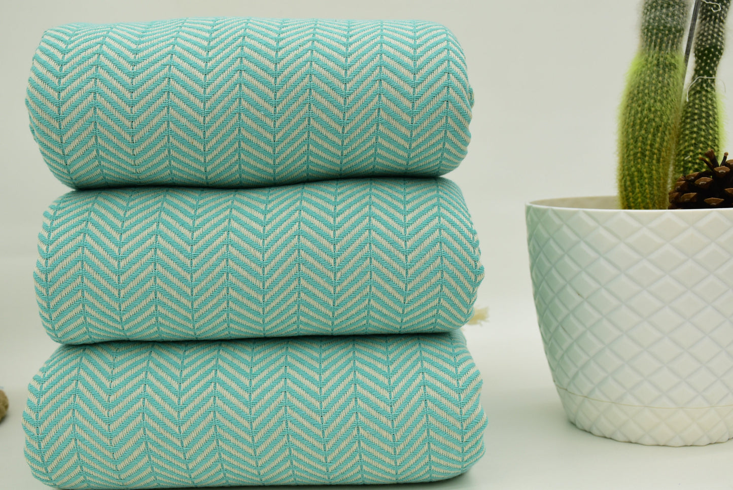 Turkish Blanket Herringbone Throw Bed Cover Table Cover Beach Throw Turkey Bed Rug Mint Green Blanket Arrow Throw 79x90 Bct-Arrw-Pk