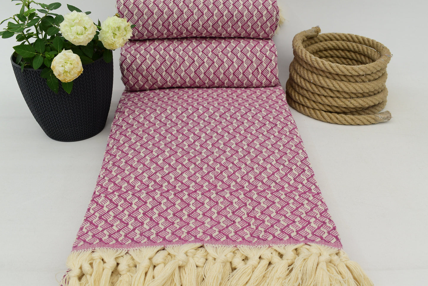Turkish Blanket,Organic Blanket, Beach Blanket, Throw Blanket, Bedding Blanket, Bedspread, Table Cloth Blanket, 95" x 103" Bct-Pk-Tc